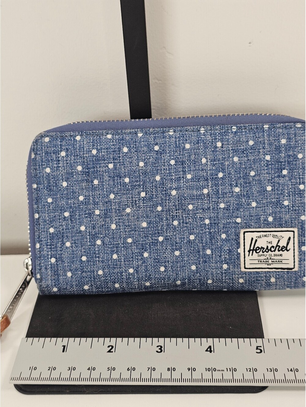 Herschel Supply Co. Blue Polka Dot Zip Wallet